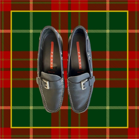 Authentic Prada Leather Buckle Loafers With Dust Bag - Picture 5 of 9
